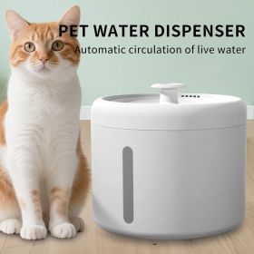 2500ML USB Round Pet Water Fountain, Automatic Cat Water Dispenser with Circulating Pump, Detachable for Easy Cleaning, Ultra-Quiet for Cats & Do