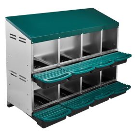 Chicken Nesting Box, 8 Compartment Roll Away Nesting Box for Laying Eggs, Wall Mount Chicken Nesting Boxes, Easy Egg Collection (title: default title)